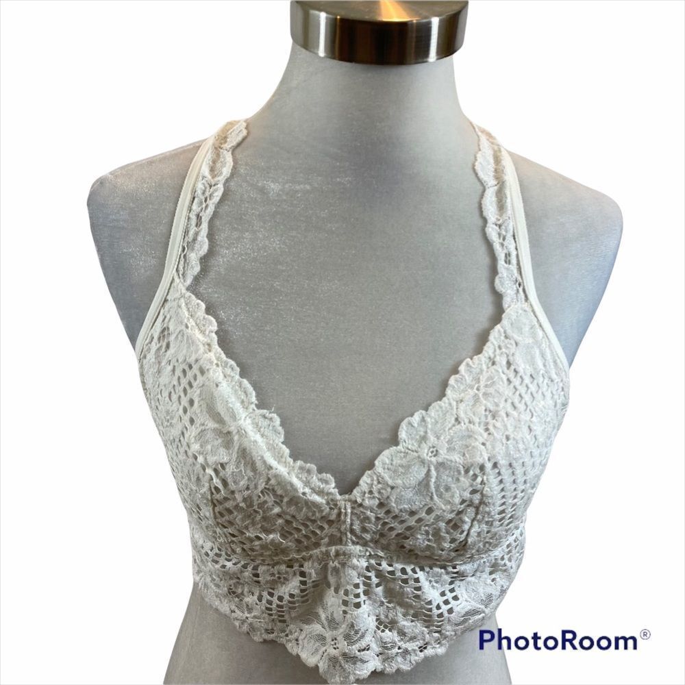 Aerie Large White Lined Lace‎ Bralette Size Large